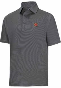 Footjoy Maryland Terrapins Mens Black MicroFeeder Stripe Short Sleeve Fashion Polo