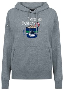 Levelwear Vancouver Canucks Womens Grey Adorn Mellow Hooded Sweatshirt