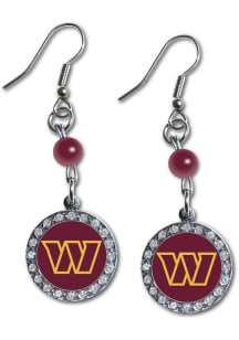 Washington Commanders Rhinestone Dangle Womens Earrings