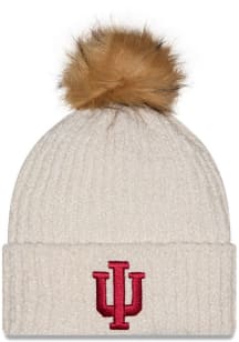 New Era Indiana Hoosiers White Cuff Pom Womens Knit Hat