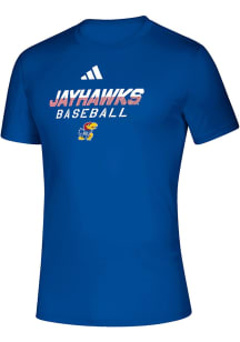 Adidas Kansas Jayhawks Blue Heat Seal Creator Short Sleeve T Shirt