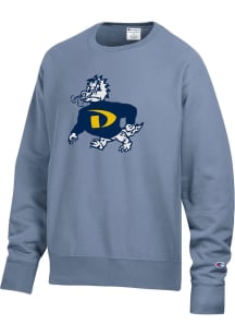 Champion Drexel Dragons Mens Light Blue Garment Dyed Reverse Weave Long Sleeve Crew Sweatshirt