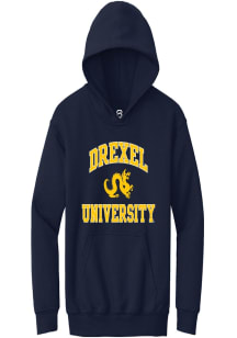 Summit Sportswear Drexel Dragons Youth Navy Blue No 1 Primary Long Sleeve Hoodie