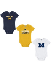Champion Michigan Wolverines Baby Blue Skybox 3PK One Piece