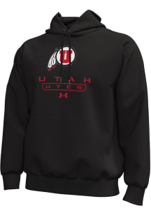 Under Armour Utah Utes Mens Black Name Drop Long Sleeve Hoodie