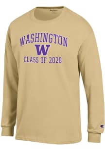 Champion Washington Huskies Gold Font Class of 2028 Jersey Long Sleeve T Shirt