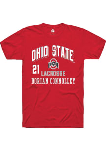 Dorian Connolley Ohio State Buckeyes Red NIL Arch Logo Short Sleeve Player T Shirt