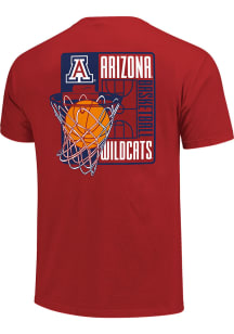 Arizona Wildcats Red Basketball Net Overlay Short Sleeve T Shirt