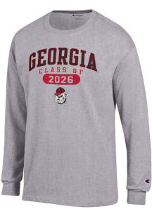 Champion Georgia Bulldogs Grey Class of 2026 Jersey Long Sleeve T Shirt