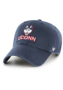 47 UConn Huskies Clean Up Adjustable Hat - Navy Blue