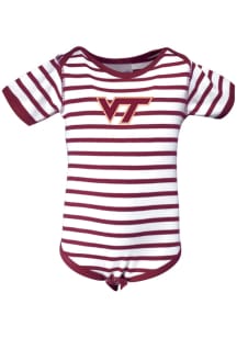 Virginia Tech Hokies Baby Maroon Skylar Stripe Short Sleeve One Piece