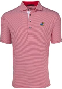 Greyson Kansas Jayhawks Mens Red Saranac Vintage Short Sleeve Fashion Polo