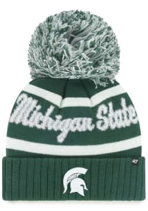 47 Michigan State Spartans Green Spirited Cuff Pom Womens Knit Hat