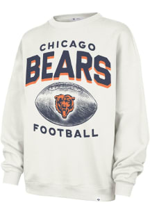 47 Chicago Bears Womens White Cloud Oversized Crew Sweatshirt