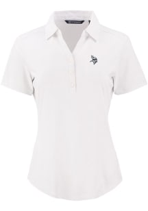 Cutter and Buck Minnesota Vikings Womens White Mono Forge Eco Polo Short Sleeve Polo Shirt