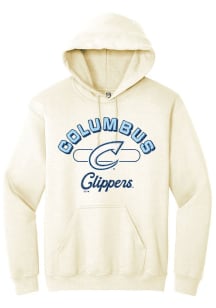Summit Sportswear Columbus Clippers Mens White Vintage Arch Script Long Sleeve Hoodie