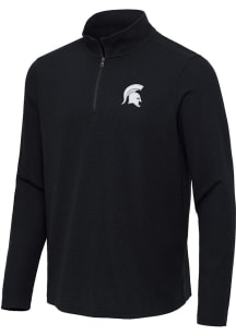 Antigua Michigan State Spartans Mens Black Sync Long Sleeve Qtr Zip Pullover