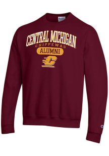 Champion Central Michigan Chippewas Mens Maroon Pill Box Alumni Powerblend Long Sleeve Crew Sweats..