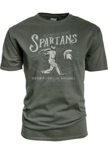 Blue 84 Michigan State Spartans Green Big Ten Baseball Short Sleeve T Shirt