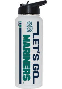 Seattle Mariners Let's Go Team  34oz Quencher Stainless Steel Bottle - White