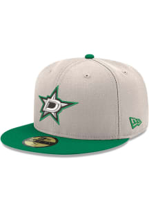 New Era Dallas Stars Mens White Team Primary Logo 2-Tone 59FIFTY Fitted Hat