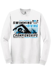 Summit Sportswear Big Ten Mens White 2026 Women's Swimming & Diving Championships Long Sleeve Crew..