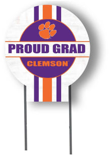 Clemson Tigers KH Sports Fan Grad graduation graphic Yard Sign - White