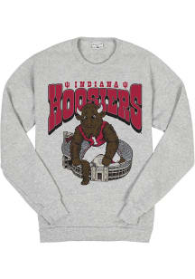 Indiana Hoosiers Mens Grey Hoosier the Bison in Memorial Stadium Long Sleeve Fashion Sweatshirt