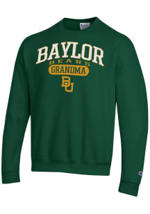 Champion Baylor Bears Mens Green Pill Box Grandma Powerblend Long Sleeve Crew Sweatshirt