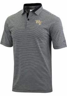 Columbia Wake Forest Demon Deacons Mens Black Heat Seal Golden Hills Short Sleeve Polo