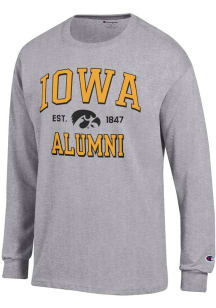 Champion Iowa Hawkeyes Grey Est Alumni Jersey Long Sleeve T Shirt