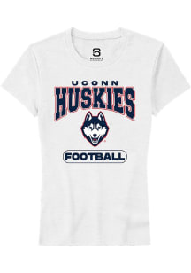 Summit Sportswear UConn Huskies Womens White Football Short Sleeve T-Shirt