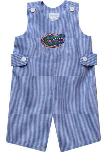 Vive La Fete Florida Gators Baby Blue Gingham Overalls