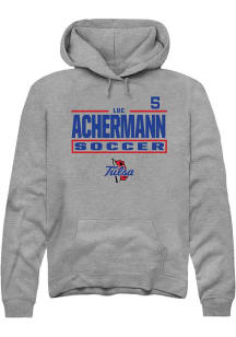 Luc Achermann Tulsa Golden Hurricane Mens Graphite NIL Stacked Box Player Hood