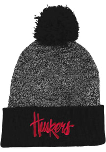 LogoFit Nebraska Cornhuskers Black Rooney Mens Knit Hat