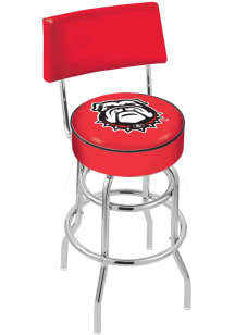 Georgia Bulldogs Mascot Double-Ring Swivel with Back Pub Stool - Black