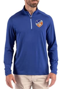 Cutter and Buck FC Cincinnati Mens Blue Coastline Long Sleeve Qtr Zip Pullover