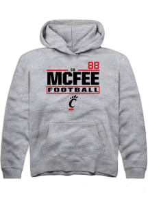 Cd Mcfee Rally Cincinnati Bearcats Youth NIL Stacked Box Long Sleeve Player Hoodie Grey