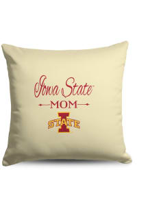 Iowa State Cyclones Mom 18x18 Throw Pillow - White