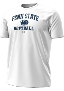 Under Armour Penn State Nittany Lions White Softball Performance Short Sleeve T Shirt