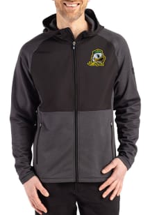 Cutter and Buck Oregon Ducks Mens Black Peshastin Long Sleeve Full Zip Jacket