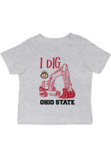 Vive La Fete Ohio State Buckeyes Infant Excavator Short Sleeve T-Shirt Grey