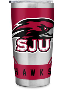 Saint Josephs Hawks 20oz Stainless Steel Tumbler - Silver