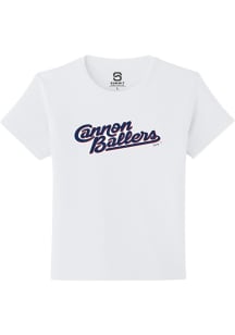 Summit Sportswear Kannapolis Cannon Ballers Youth White Alt Logo Wordmark Short Sleeve T-Shirt