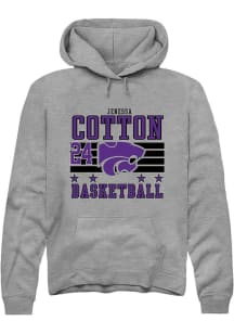 Jenessa Cotton K-State Wildcats Mens Grey NIL Striped Player Hood