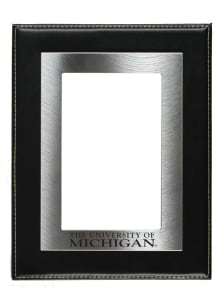 Michigan Wolverines 4” x 6” Leather Picture Frame - Black