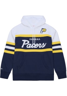 Mitchell and Ness Indiana Pacers Mens Navy Blue Head Coach Fashion Hood