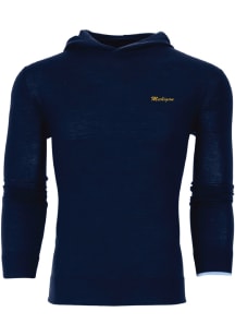 Greyson Michigan Wolverines Mens Navy Blue Saratoga Long Sleeve Hoodie
