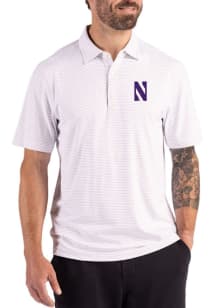 Cutter and Buck Northwestern Wildcats Mens Purple Forge Eco Fine Line Short Sleeve Polo