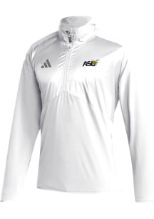 Adidas Alabama State Hornets Mens White Sideline Woven Long Sleeve Qtr Zip Pullover